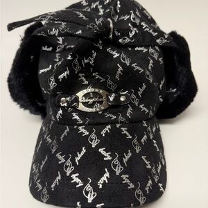 Baby Phat Black Logo-Patterned Interior Cap